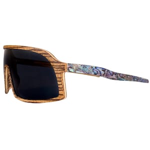 Abalone Seashell Sunglasses: Polarized Beach Volleyball Wooden Frame
