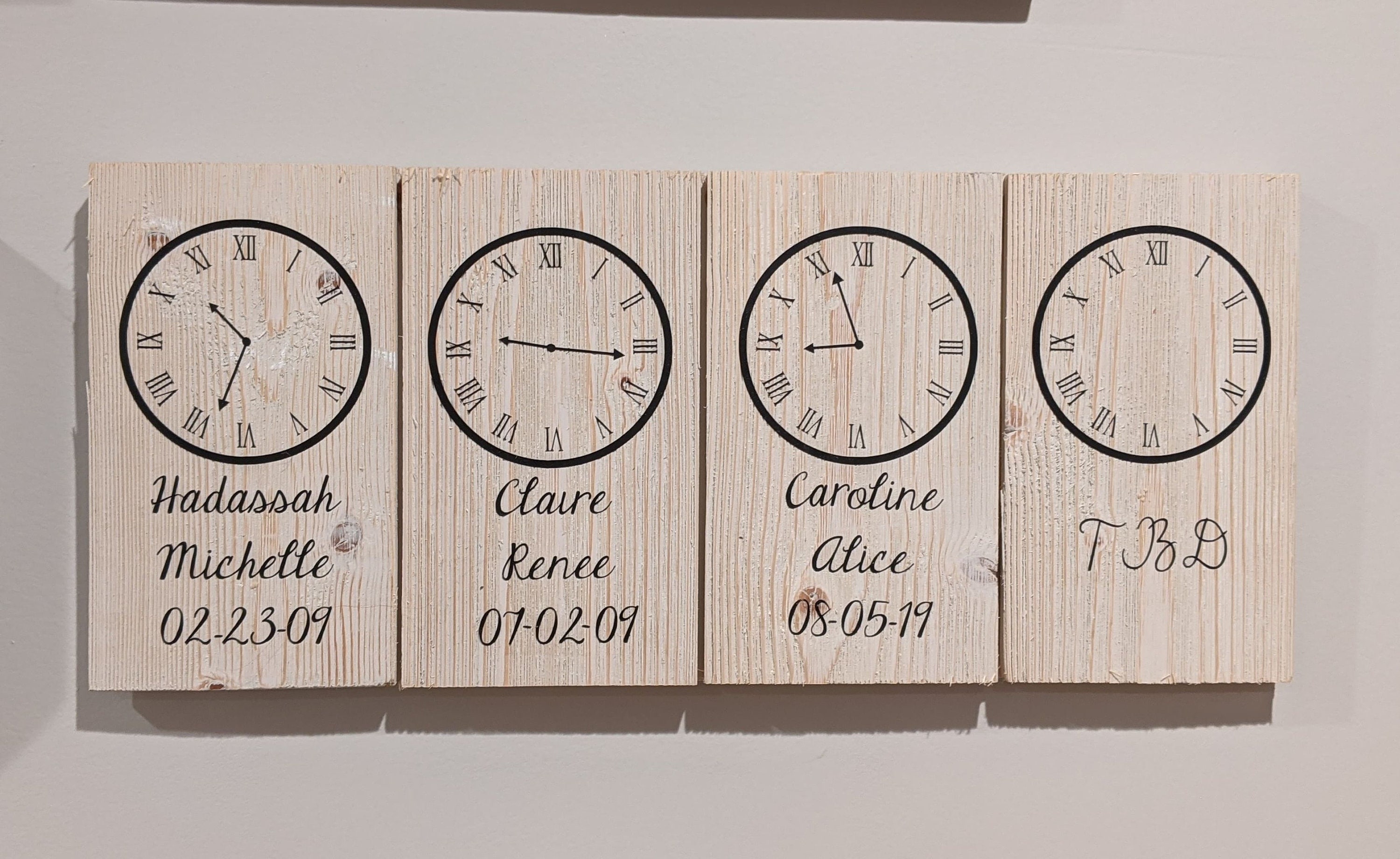 Children's Birth Clock Etsy