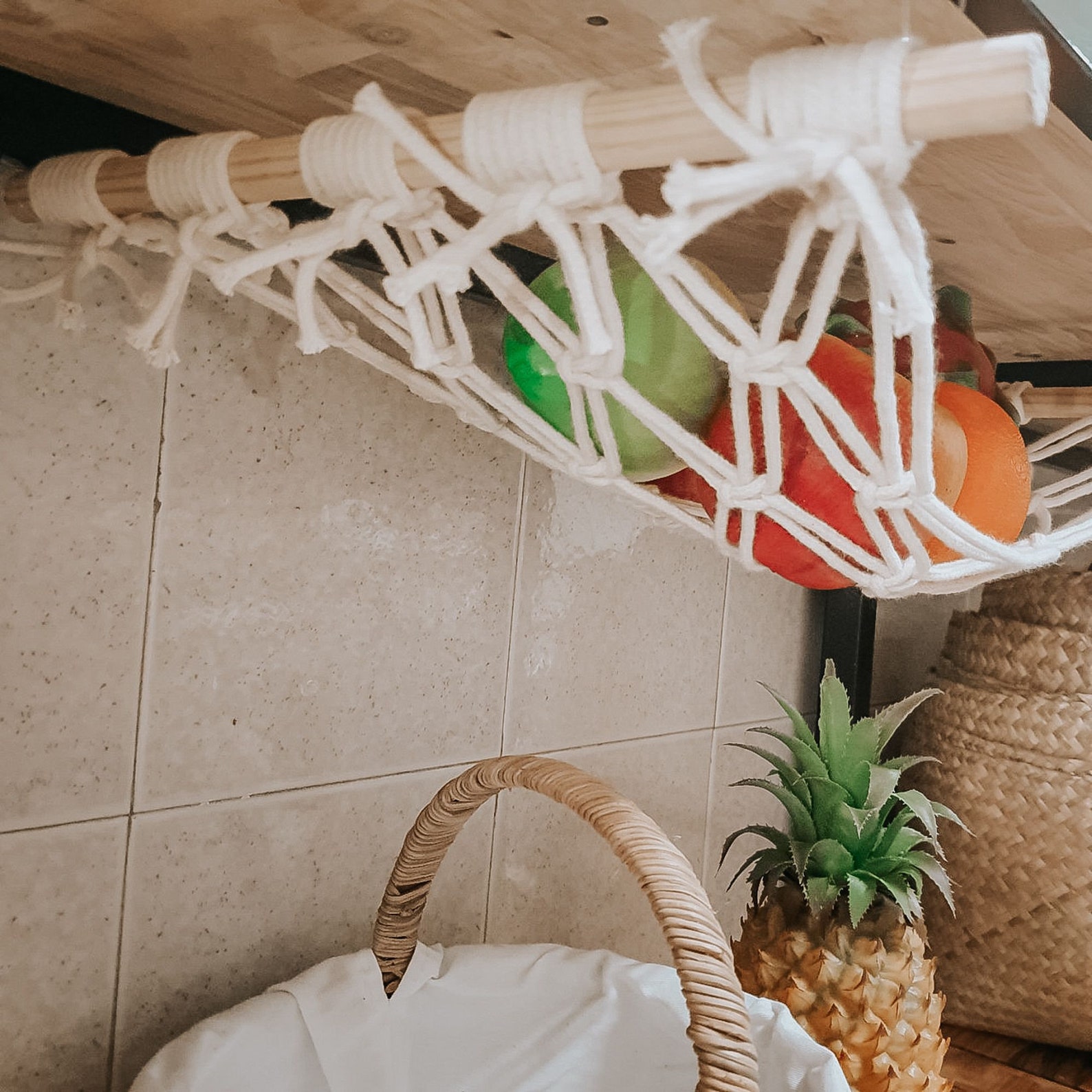 Makramee Obst Hängematte unter Schrank Makramee hängen | Etsy