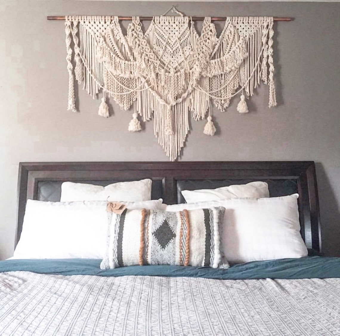 Large Macrame Headboard Wall Art Decoration Boho Bedroom Etsy