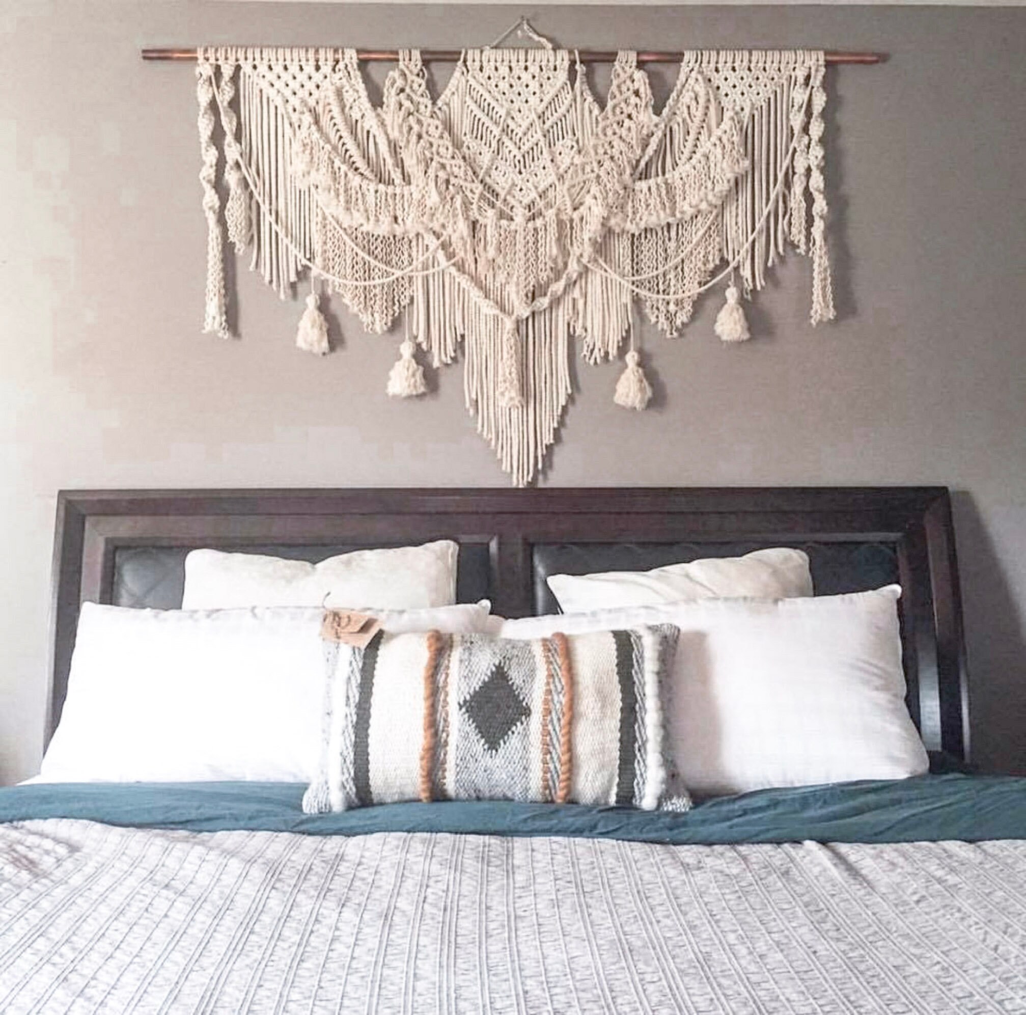 Large Macrame headboard boho headboard headboard fabric full Etsy