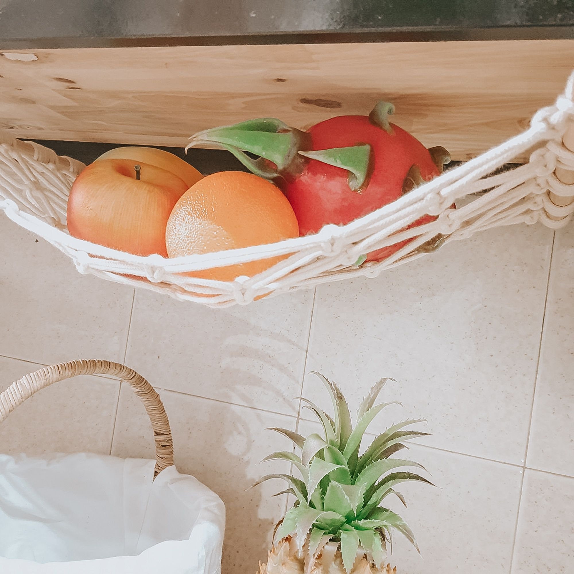 Makramee Obst Hängematte unter Schrank Makramee hängen | Etsy