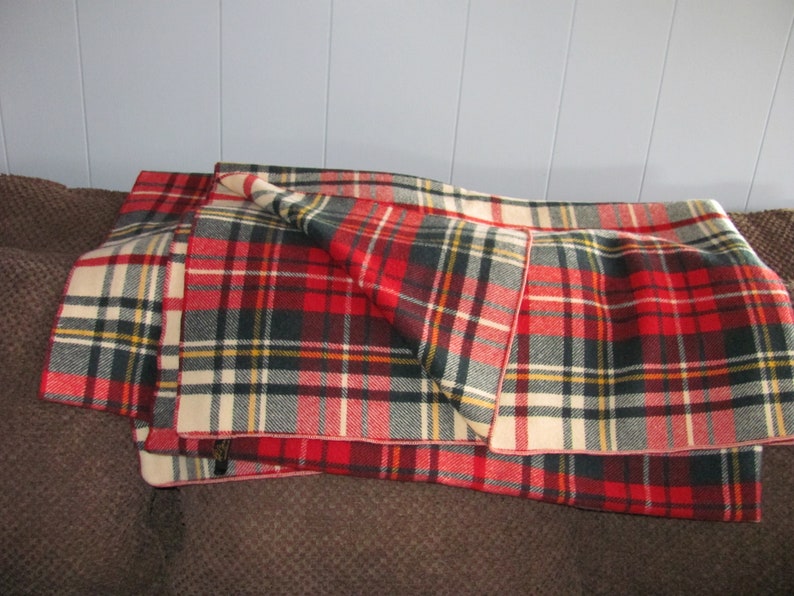 L L Bean Blanket 1950's 1960's Red Plaid 66 Inches Etsy