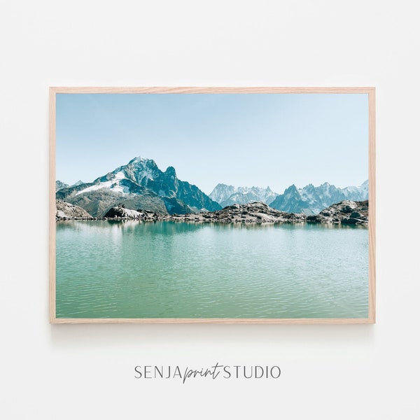 Lac Blanc Print | Digital Download | Mountains Photography | French Alps Art | Chamonix France | Mountain Lake | Tour du Mont Blanc Print