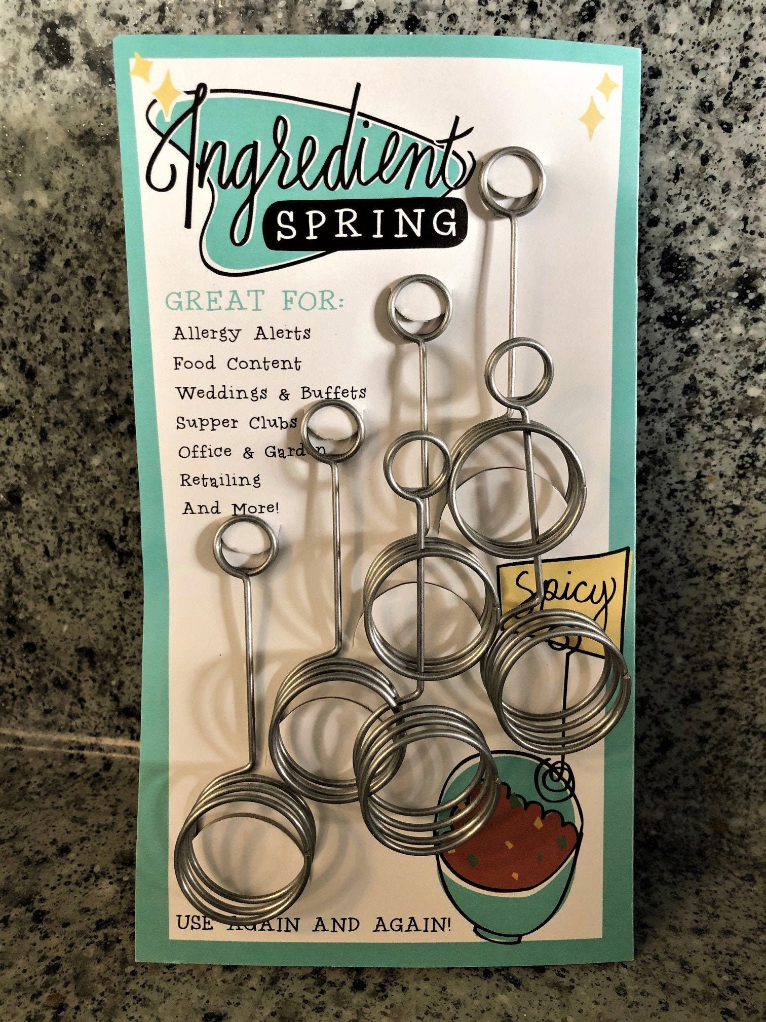 Ingredient Spring food sign holder buffet table sign clip - Etsy España