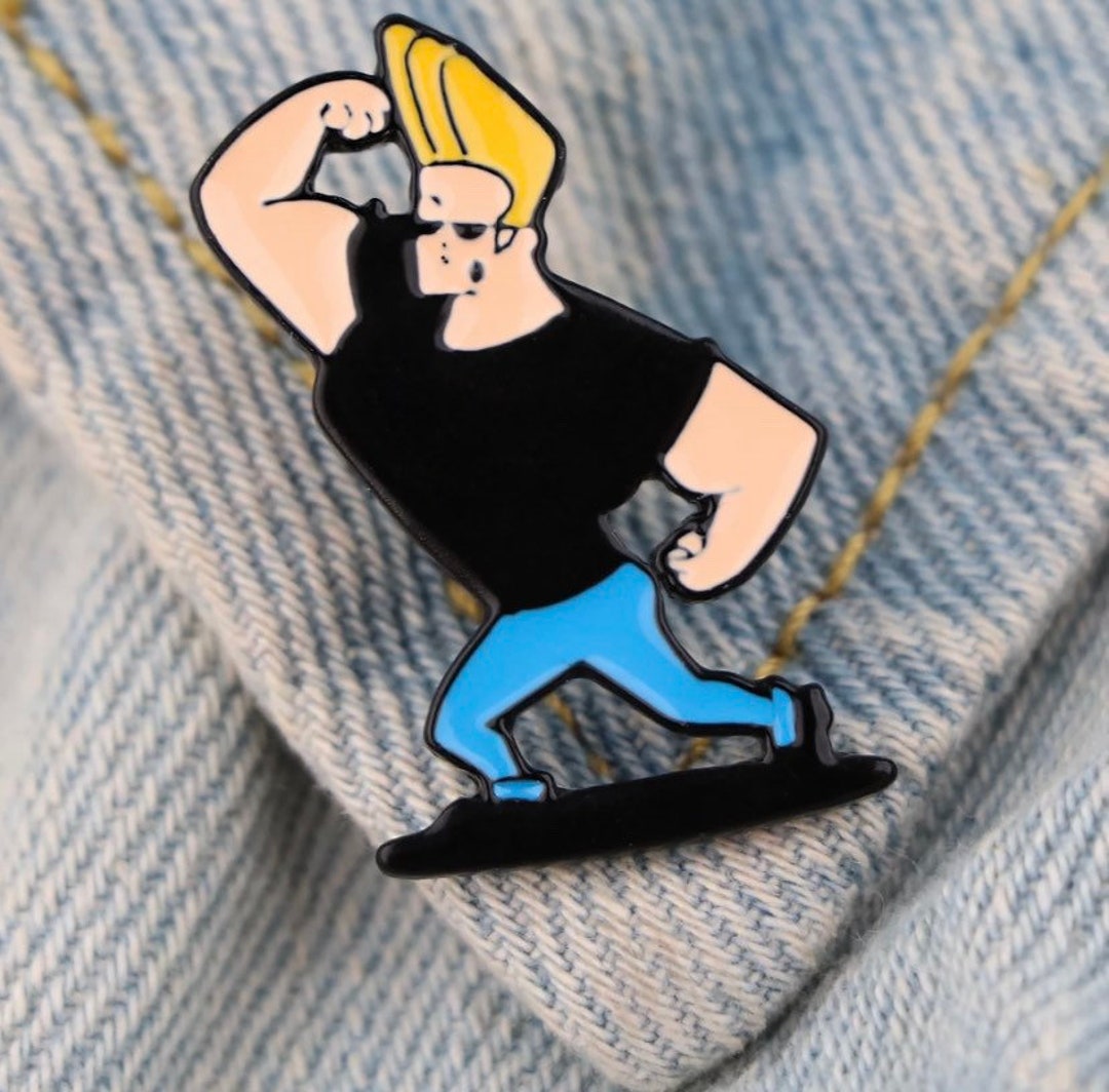 Johnny Bravo flexing Pin Etsy