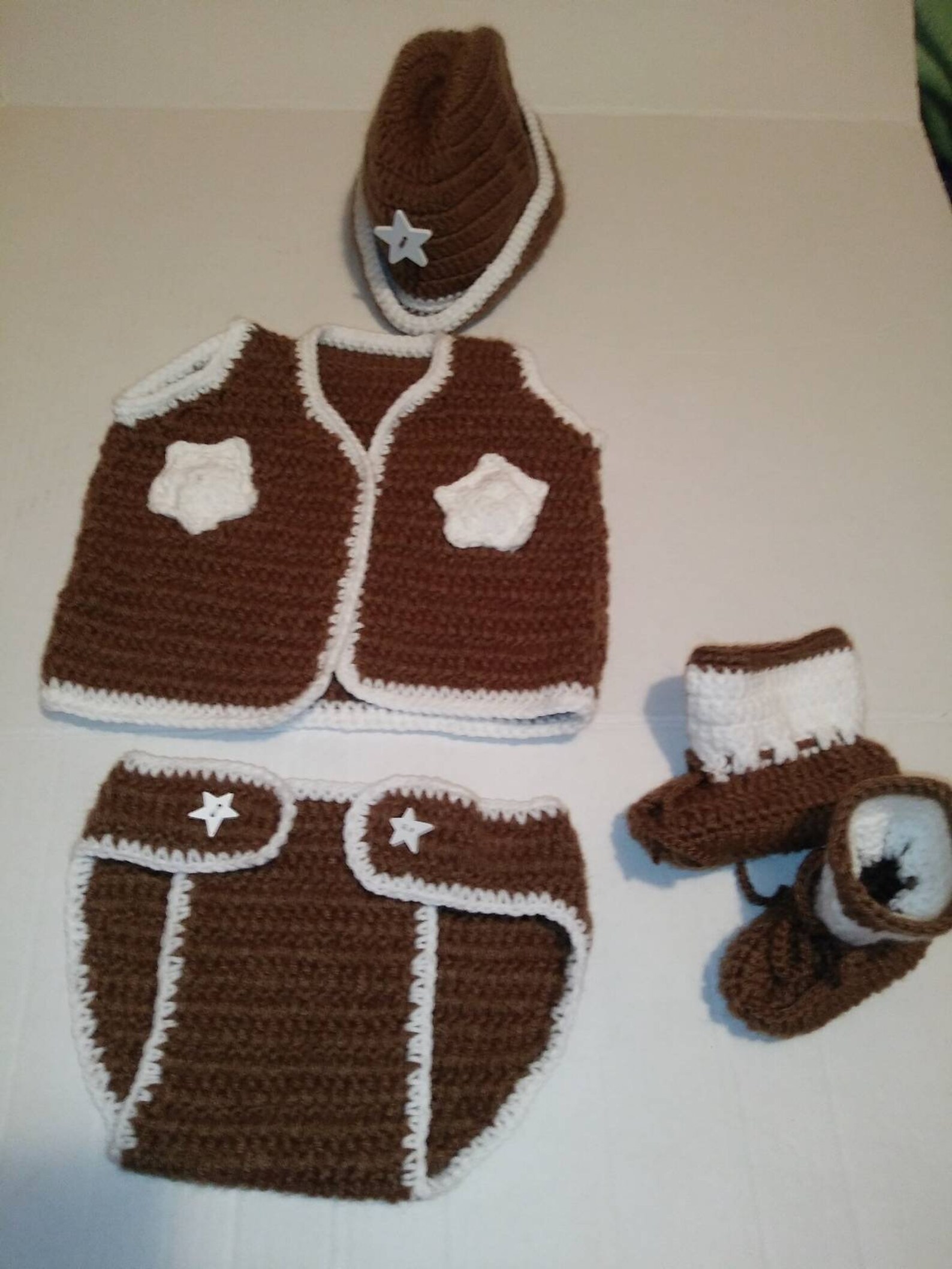Crochet crochet Cowboy outfit for baby boy Etsy