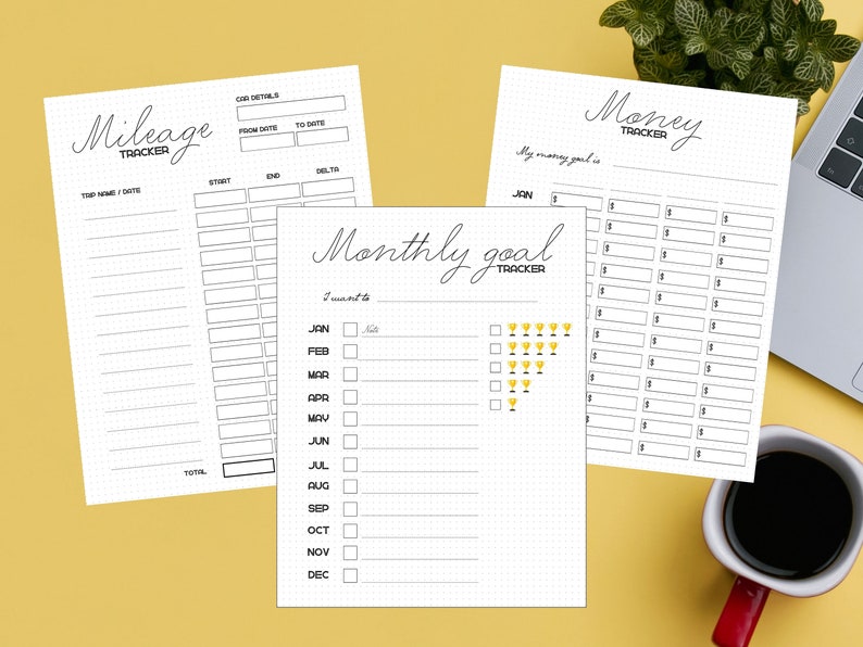 Yearly Trackers Bundle Printable A5 Journal Pages Value Pack - Etsy