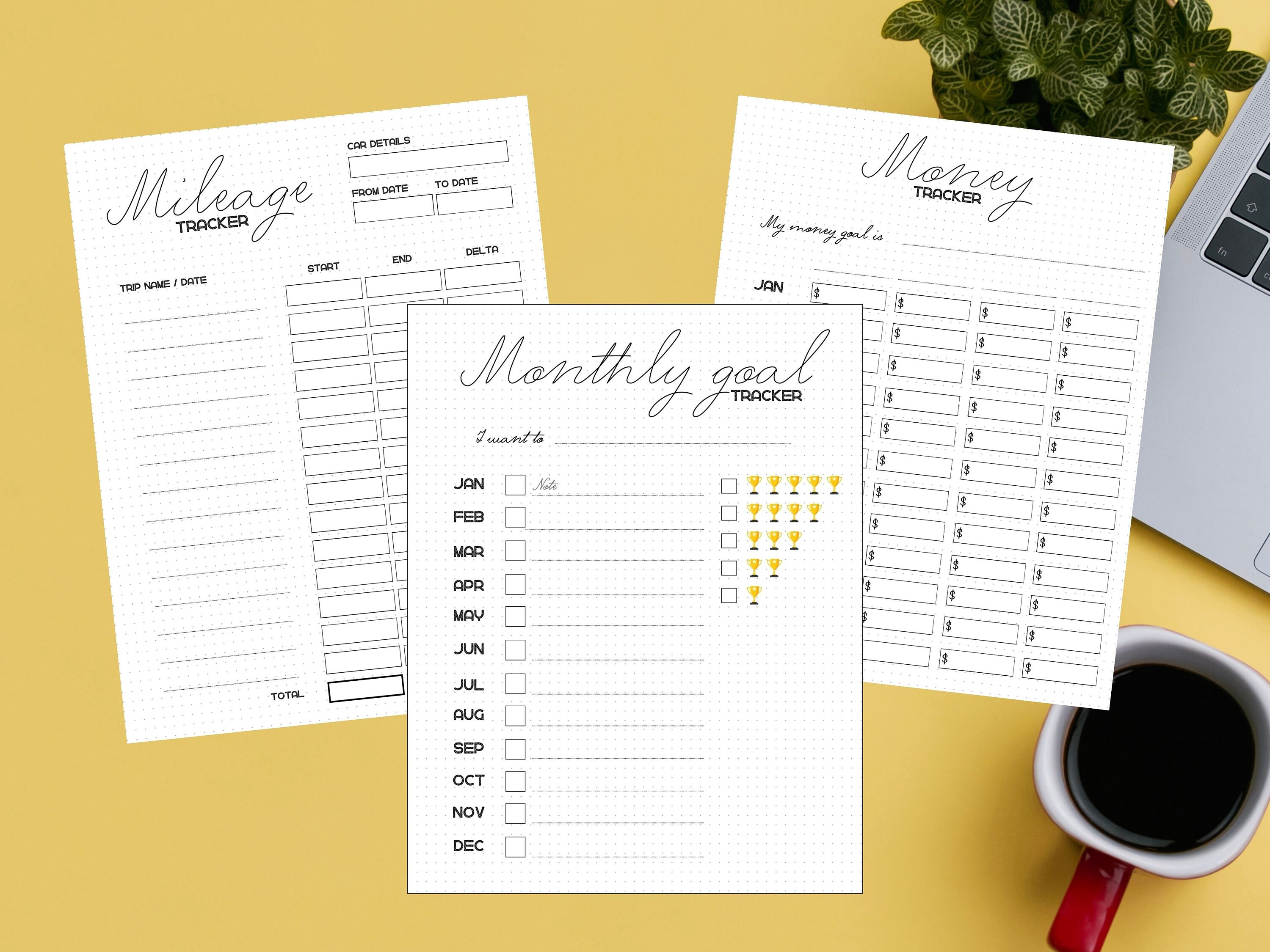 Yearly Trackers Bundle - Printable A5 Journal Pages - Value Pack - Etsy