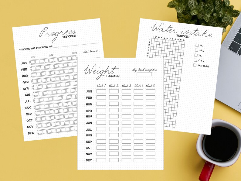 Yearly Trackers Bundle Printable A5 Journal Pages Value Pack - Etsy