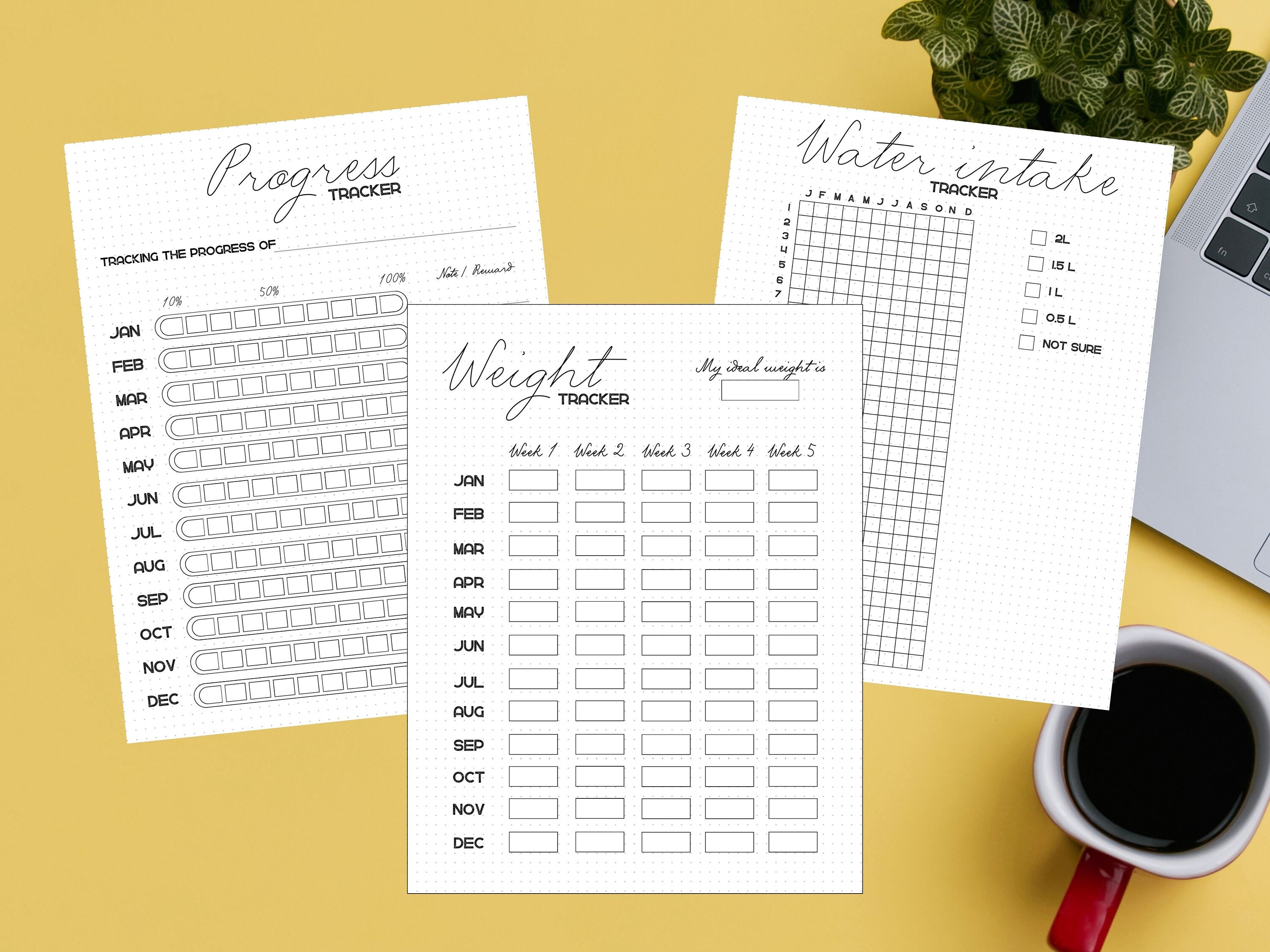 Yearly Trackers Bundle - Printable A5 Journal Pages - Value Pack - Etsy