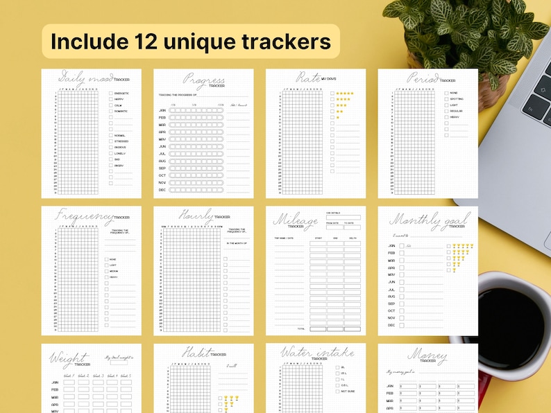 Yearly Trackers Bundle Printable A5 Journal Pages Value Pack - Etsy