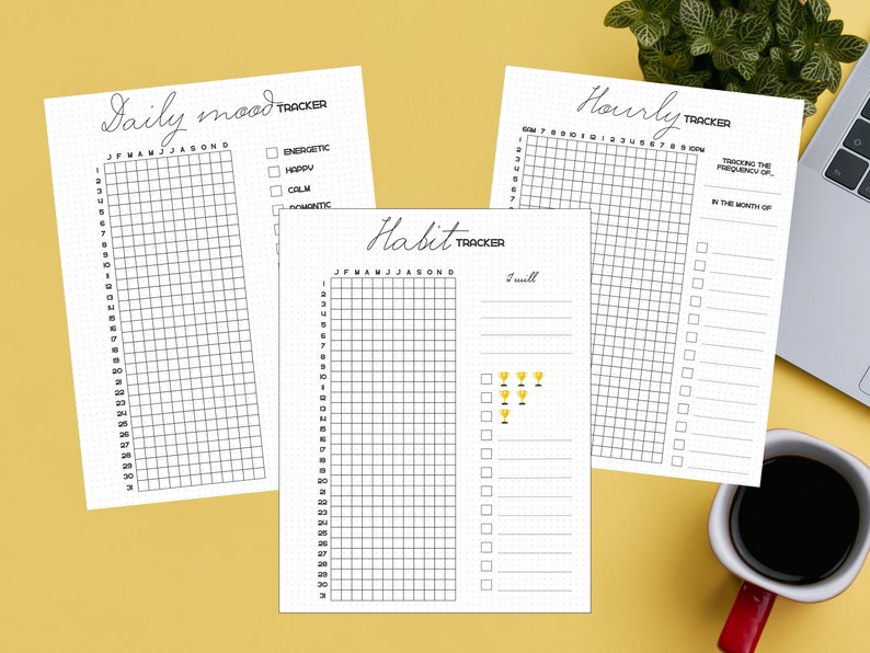 Yearly Trackers Bundle Printable A5 Journal Pages Value Pack - Etsy