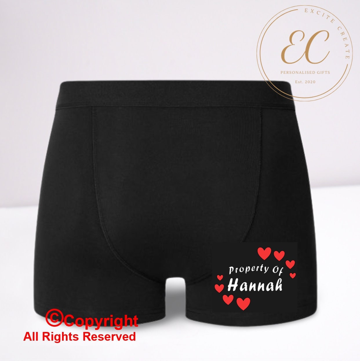 Personalised Boxers for Husband, Partner or Boyfriend, Custom Mens Underwear,  Many Colours, Birthday Gift, Valentines Present 