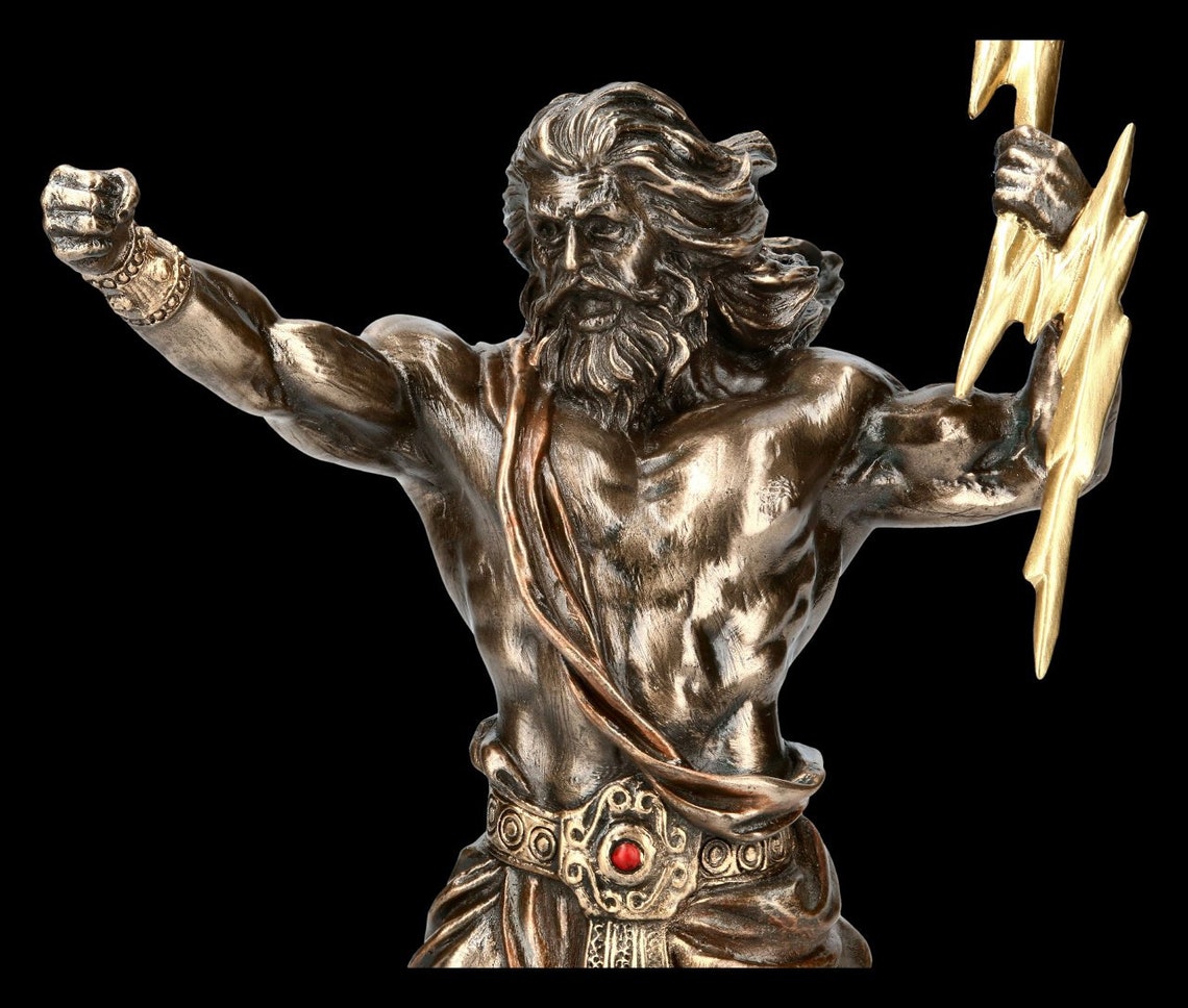 Zeus Holding Thunderbolt bronze Statue greek gods greek Etsy