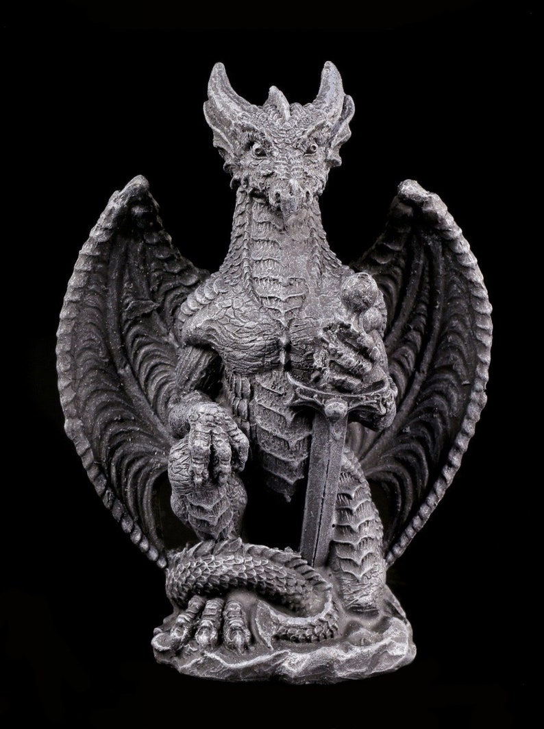 war art dragon figurine dragon figure dragon statue decor Small Collector Faux Stone Warrior Dragon garden statue dragon sculpture