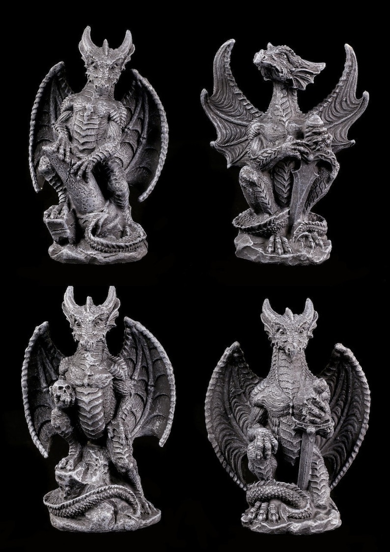 war art dragon figurine dragon figure dragon statue decor Small Collector Faux Stone Warrior Dragon garden statue dragon sculpture