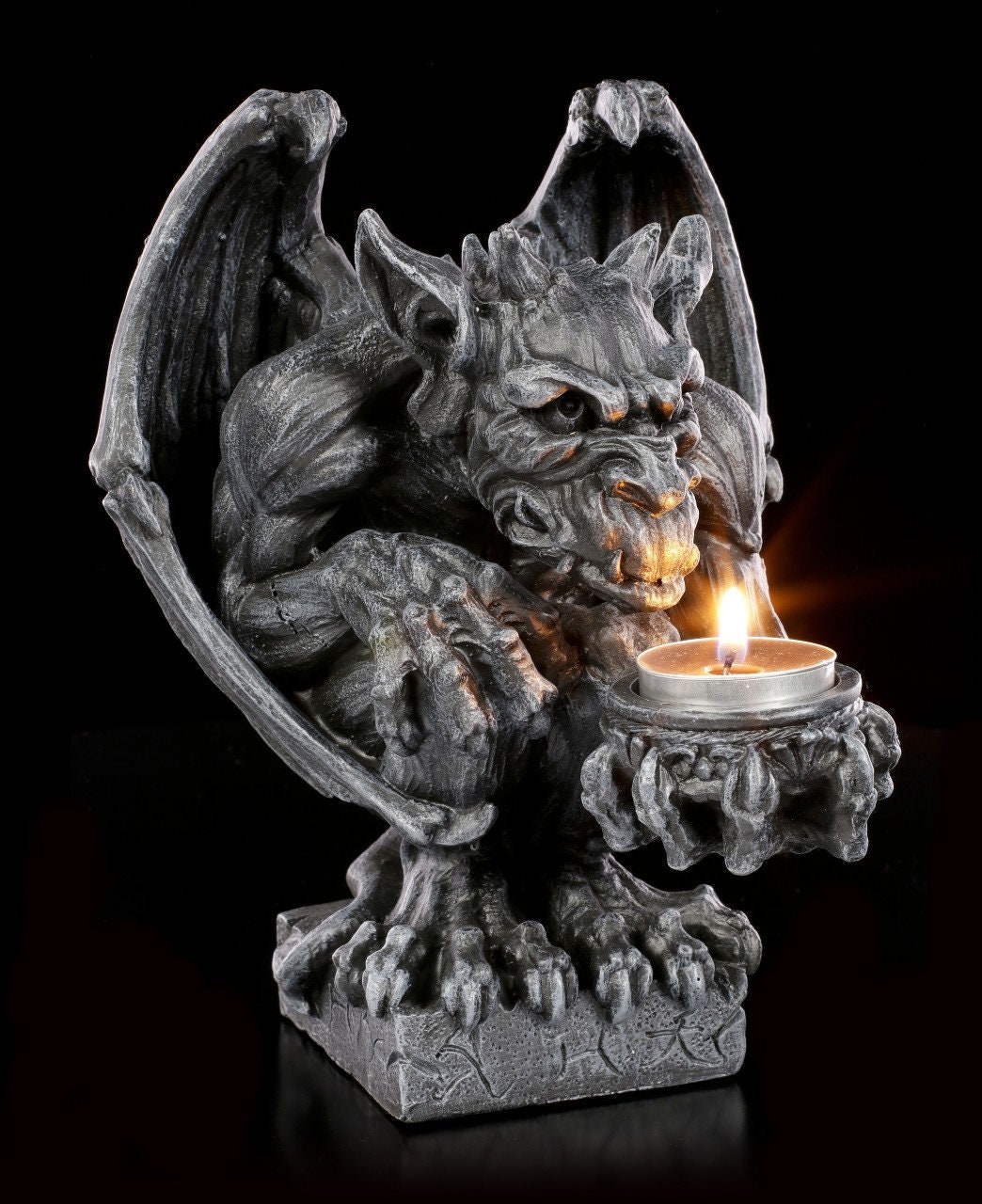 Gargoyle Figurine Cold Cast Resin Candle Holder gargoyle Etsy