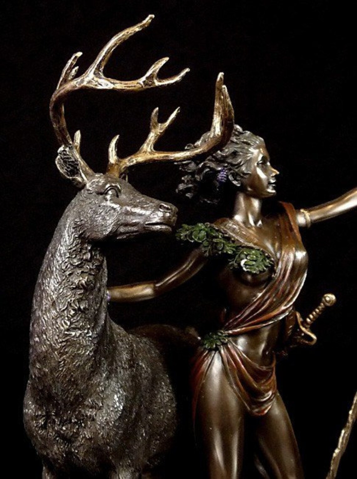 Diana Artemis with deer bronze statue greek goddess greek | Etsy