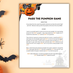Pass the Pumpkin Halloween Game, Left Right Game, Pass the Gift, Halloween Party Games for Kids & Adults, Pass the Prize Halloween, PDF