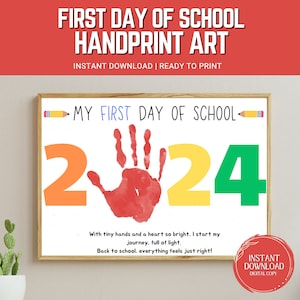 School Handprint Art | First Day of School | Preschool Handprint | Teacher Resources | Toddler Crafts | Elementary