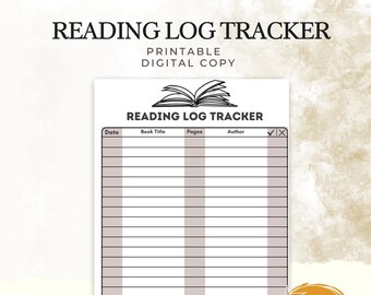 Reading Log Printable, Reading Tracker, Books to Read, Reading Log Printable, Book Tracker, Reading Log, Instant Digital Download