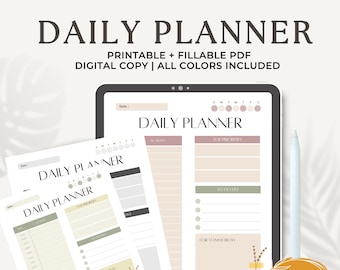 Tägliche To Do Liste, Tagesplaner, Produktionsplaner, Planer bedruckbar