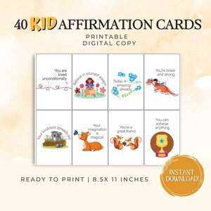 Tarjetas de afirmación imprimibles para niños, tarjetas de motivación, tarjetas de positividad, afirmación diaria, tarjetas de positividad para niños, tarjetas de afirmación para niños