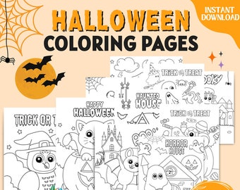 Halloween Coloring Pages for Kids, Halloween Activity, Halloween Coloring Pages, Halloween Color Book, Halloween Coloring Sheets