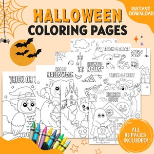 Halloween Coloring Pages for Kids, Halloween Activity, Halloween Coloring Pages, Halloween Color Book, Halloween Coloring Sheets
