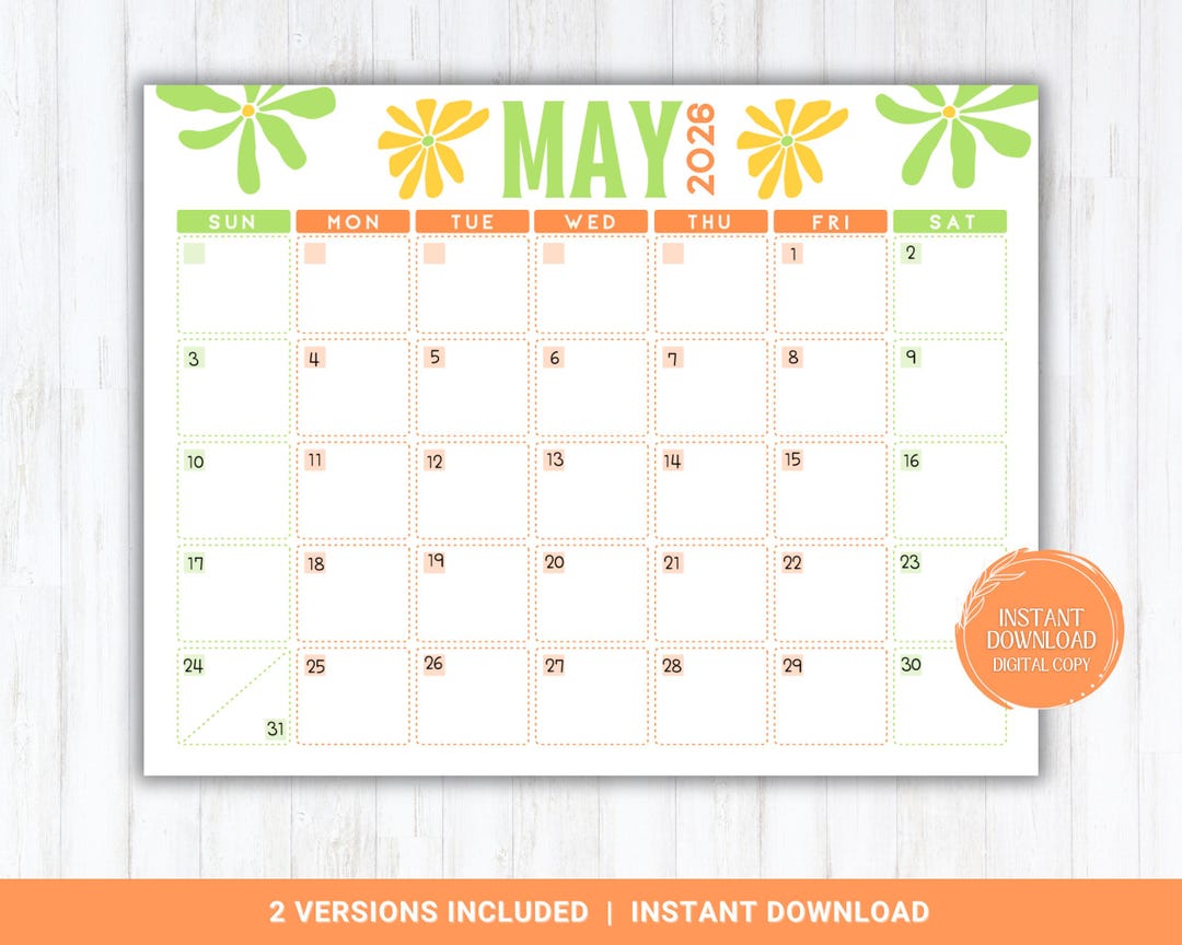 Editable May 2026 Calendar, Fillable Monthly Planner Printable, School ...