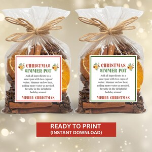 Etichetta regalo per pot-pourri di Natale, etichetta stampabile per pot-pourri bollente, etichetta regalo per pot-pourri da fornello per le feste, etichetta regalo per pot-pourri di Natale fatta in casa,