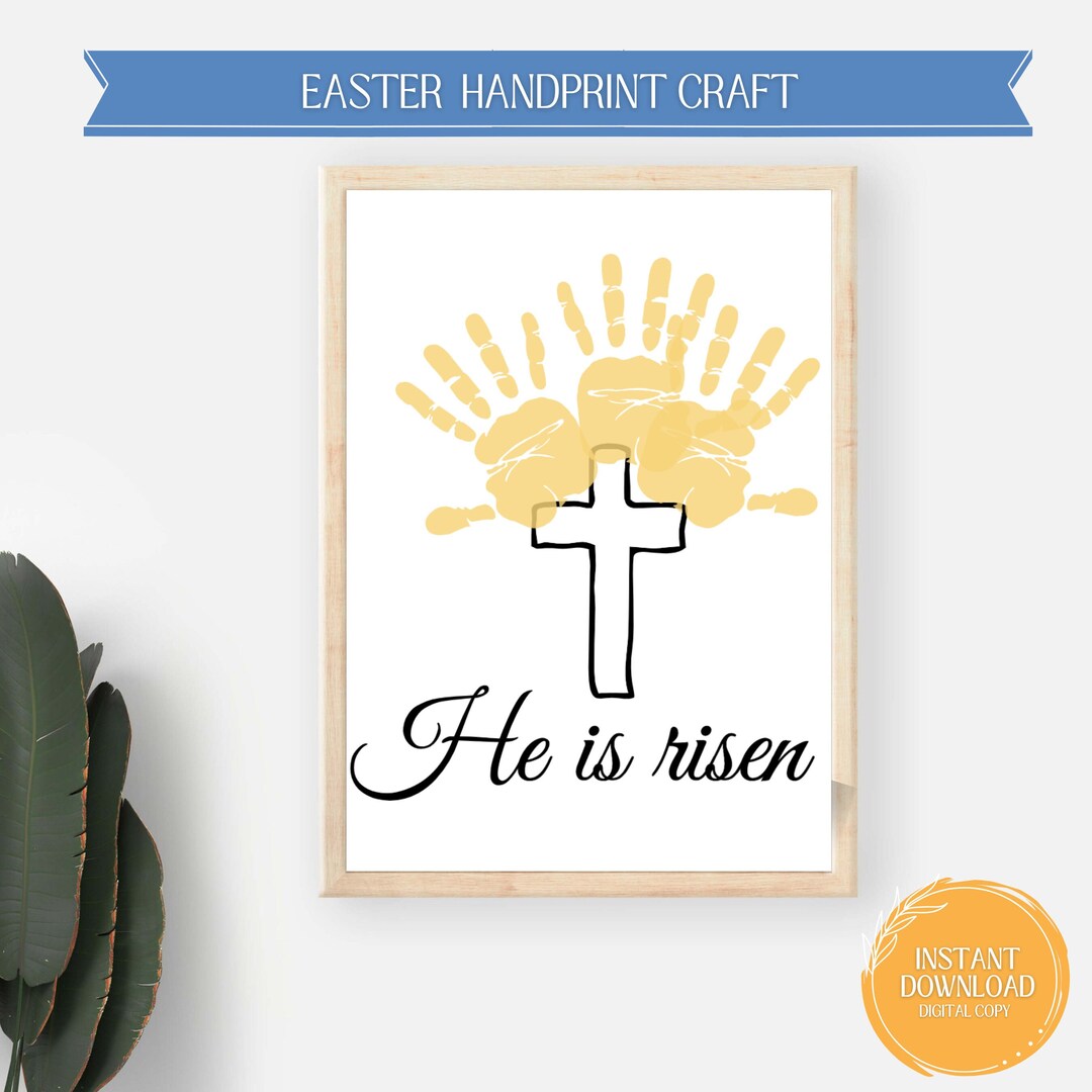 Easter Handprint Art, Handprint Art Craft, Easter Keepsake, Easter Card, Handprint Printable ...