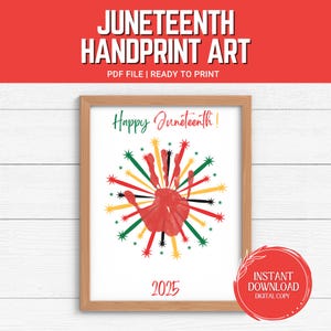Atividade Juneteenth, Juneteenth para crianças, Juneteenth para impressão, Juneteenth Handprint, Handprint Craft, Juneteenth Art Kids, Handprint