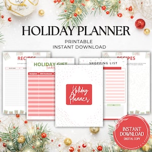 Printable Christmas Planner, Holiday Planner, Gift Budget Planner, Christmas Binder, Christmas Gift List, Christmas To Do List
