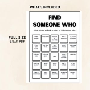 Find Someone Who Printable, Get to Know Bingo, Icebreaker Game, Find ...