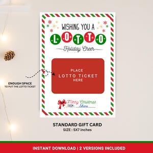 Porta biglietti della lotteria di Natale, porta biglietti della lotteria di Natale, porta biglietti regalo per le feste, regalo di biglietti di auguri per le feste della lotteria modificabili