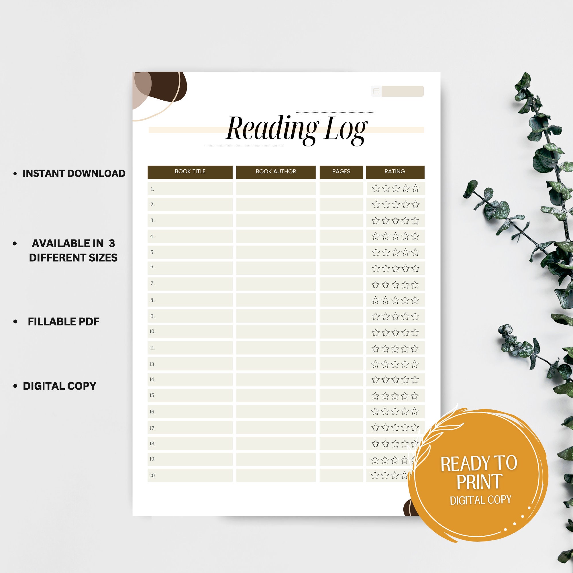 Reading Log Printable, Reading Tracker, Books to Read, Books I've Read ...