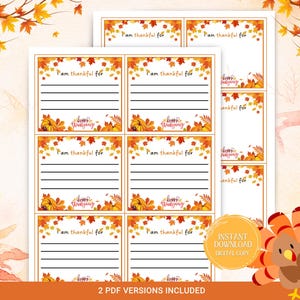 Ik ben dankbaar voor kaarten, ik ben dankbaar voor kaarten, Thanksgiving-bedankkaarten, dankbaarheidsactiviteit voor kinderen, Thanksgiving-tafelkaarten