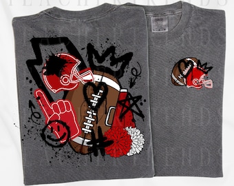 Red Football Png, football helmet png, football team png, football mama png, football mom red and black png, football png designs, graffiti