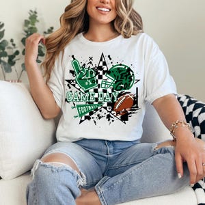 Green Football Png Let&#39;s Go Png Checkered Football Png Trendy Png Red Football PNG Go Team Png Game day Png checkered Green PNG