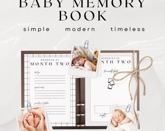 Baby Memory Book, Digital Memory Book, Printable Baby Memory Album, Baby Keepsake, Baby Milestone, Baby Book, Personal Baby Shower gift