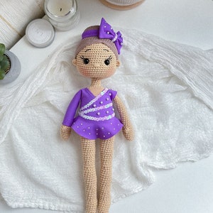 Crochet gymnastics girl doll,Crochet ballerina doll,Personalized doll,Crochet doll for sale,Dancer doll,Christmas gift granddaughter