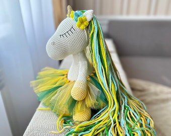 Licornes personnalisées/Licorne au crochet/Cheval en peluche/Cheval au crochet/Cadeau licorne best-seller pour fille fille/Licorne arc-en-ciel en peluche