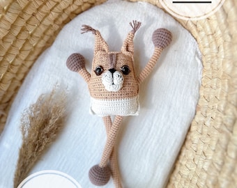 DIGITAL Crochet stretchable toy pattern Lynx PATTERN Stretchable Hanging sensory baby gym hanging toys Montessori play gym, Hanging toys