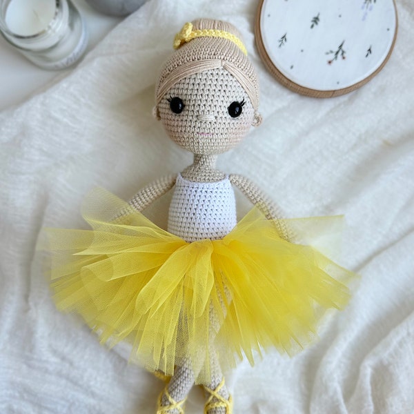 Versand 14-17 Tage Gehäkelte Ballerina Puppe,Tänzer Puppe,Gymnastik Puppe,Geburtstag Geschenk für Mädchen,Personalisierte Puppe,Handgemachte Puppe Ballett Geschenk