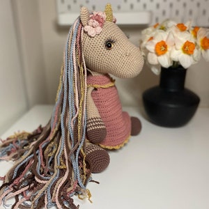 Crochet unicorn doll , knitted Einhorn toy, magic unicorn,rainbow unicorn, personalized unicorn,Unicorn birthday gift,large unicorn toy