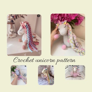 DIGITAL Crochet unicorn pattern/ Crochet unicorn doll pattern/ Stuffed unicorn doll