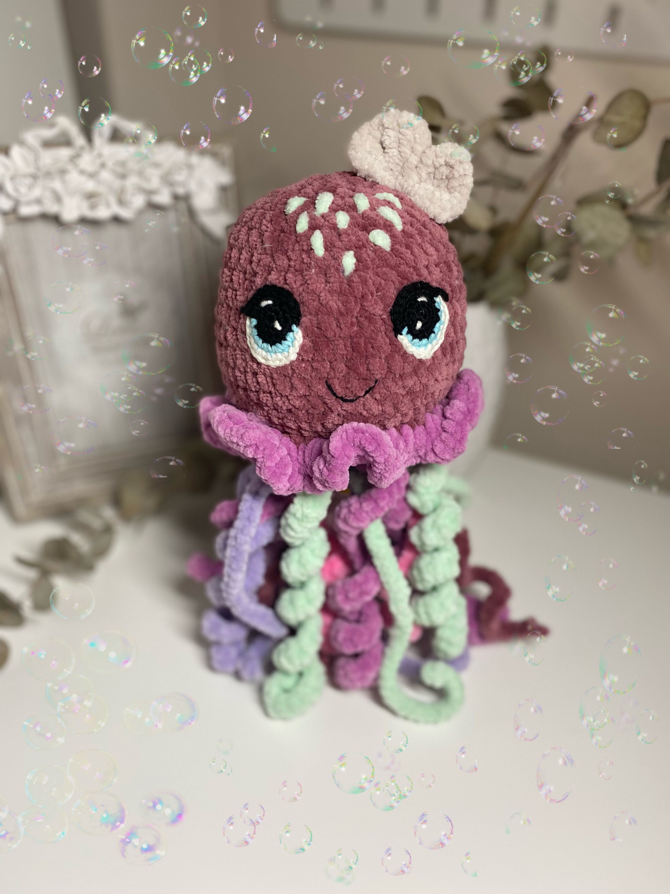 Crochet Jellyfish Plush Jellyfish Toy Sensory Toy Sea and Etsy UK