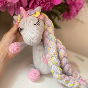 Crochet horse,stuffed horse,crochet pony, einhorn kuscheltier,Regenbogen pony,häkelanleitung einhorn,long-haired doll